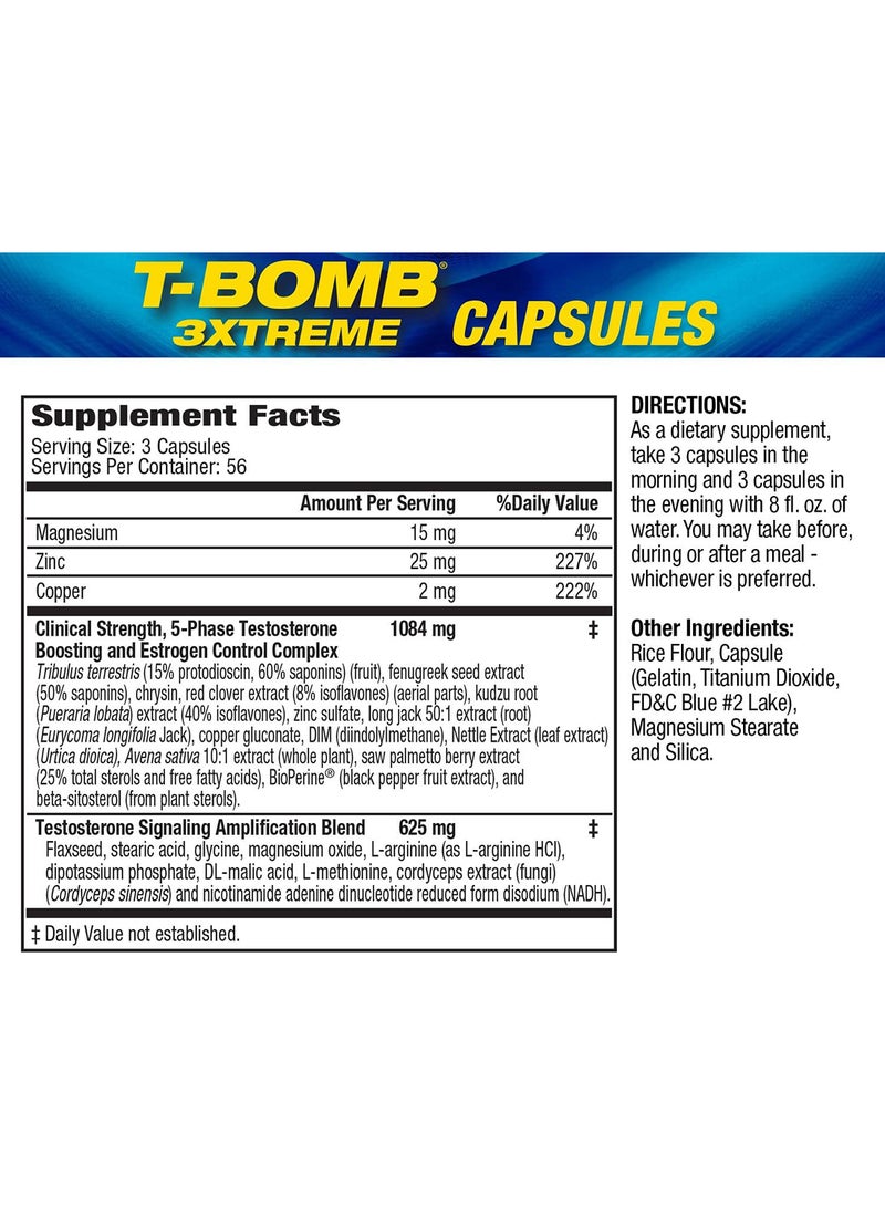 MHP - T-Bomb 3xtreme Dietary Supplement - 168 Capsules - Image 1