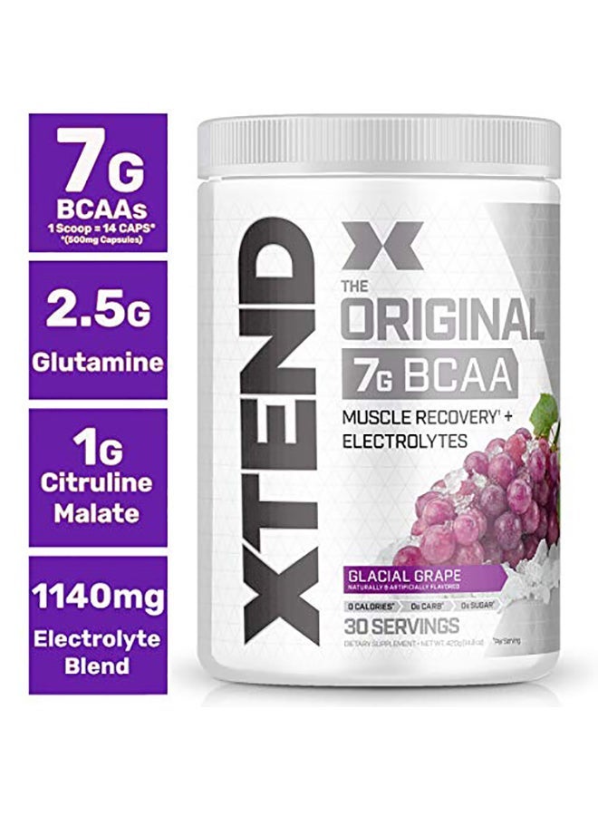 Original 7G Bcaa Muscle Recovery + Electrolytes, Glacial Grape - 30 Servings - 390 Grams