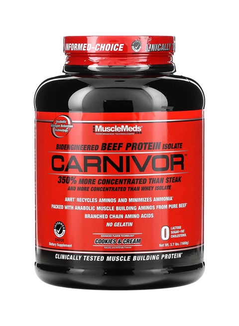 Carnivor Beef Protein Isolate Powder, Cookies & Cream, 56 Servings, 1680 Gram, 3.7 Pound