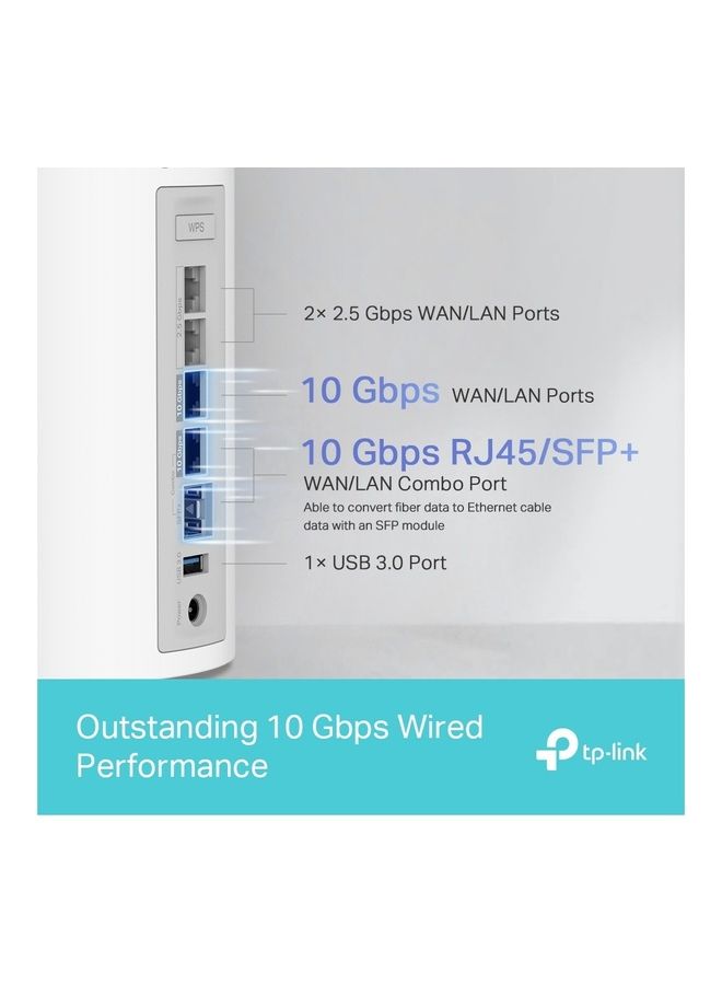 Tri-Band Wi-Fi 7 BE19000 Whole Home Mesh System (Deco BE85) | 12-Stream 19 Gbps | 2× 10G + 2× 2.5G Ports Wired Backhaul, 8× High-Gain Antennas | VPN, AI-Roaming, 4×4 MU-MIMO, HomeShield(1-Pack) White White