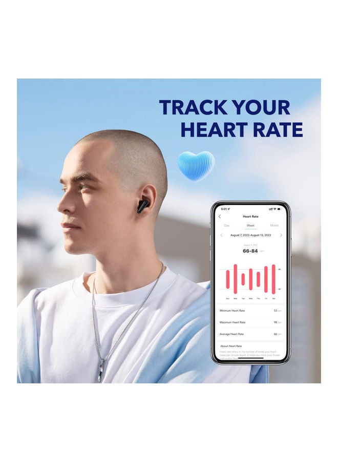 آنكر - Soundcore من Anker Liberty 4، سماعات أذن بخاصية إلغاء الضوضاء، سماعات أذن لاسلكية حقيقية مع ACAA 3.0، برامج تشغيل ديناميكية مزدوجة للحصول على صوت ممتاز عالي الدقة، صوت مكاني مع أوضاع مزدوجة، مستشعر جديد تمامًا لمعدل ضربات القلب - Image 1