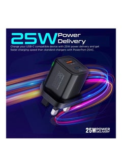 PROMATE iPhone 15 Charger,Compact 25W USB-C Power Delivery AC Charger With 18W QC 3.0 Adaptive Smart Charging And Short-Circuit ProtectionGalaxy S23, iPad Air White Black  - Image 2
