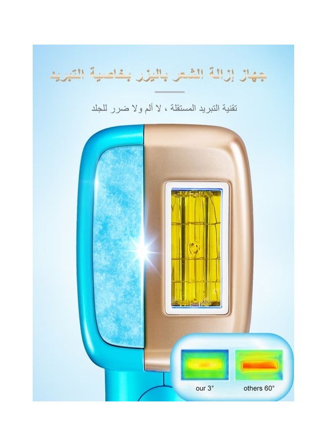 MLAY 2023 Updated IPL Laser Painless Hair Removal Device With Bikini And Face Lamp 3 Degree C Cold Compress, 5-Levels, 500000 Pulses Sky Blue - Image 2