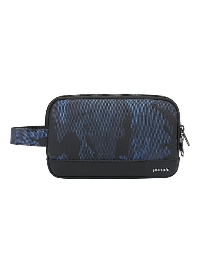 porodo Lifestyle Multi-Compartment Storage Bag 8.2 Inch With 2A USB Charging Suitable For Everyday Use, Smartphones, Keys, Wallets, Cards, Eyeglasses Blue 