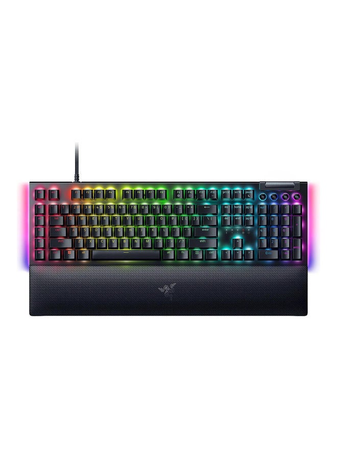 RAZER BlackWidow V4 Mechanical Gaming Keyboard, Razer Green Switches, Wired Connectivity, Multi-Function Roller, 6 Macro Keys, Doubleshot ABD Keys, English Layout, Black | RZ03-04690100-R3M1 - Image 1