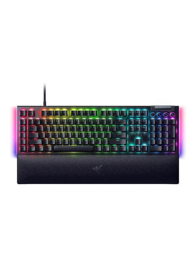 ريزر لوحة مفاتيح الألعاب الميكانيكية BlackWidow V4، مفاتيح Razer Yellow، اتصال سلكي، أسطوانة متعددة الوظائف، 6 مفاتيح ماكرو، مفاتيح Doubleshot ABD، تخطيط إنجليزي، أسود | RZ03-04691800-R3M1 - Image 1