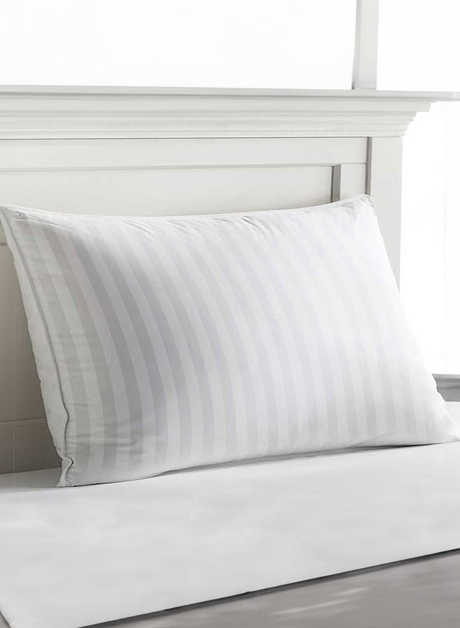 REGAL IN HOUSE Set of 2-Pieces of Hotel Pillows, for Back, Neck, and Shoulder Support Soft Fluffy Stripe Hotel Pillows Microfiber White 90x50cm  - Image 2
