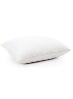 REGAL IN HOUSE Set of 4-Pieces of Hotel Pillows, for Back, Neck, and Shoulder Support Soft Fluffy Golden Line Hotel Pillows Microfiber White / Gold 75x50cm  - Image 4