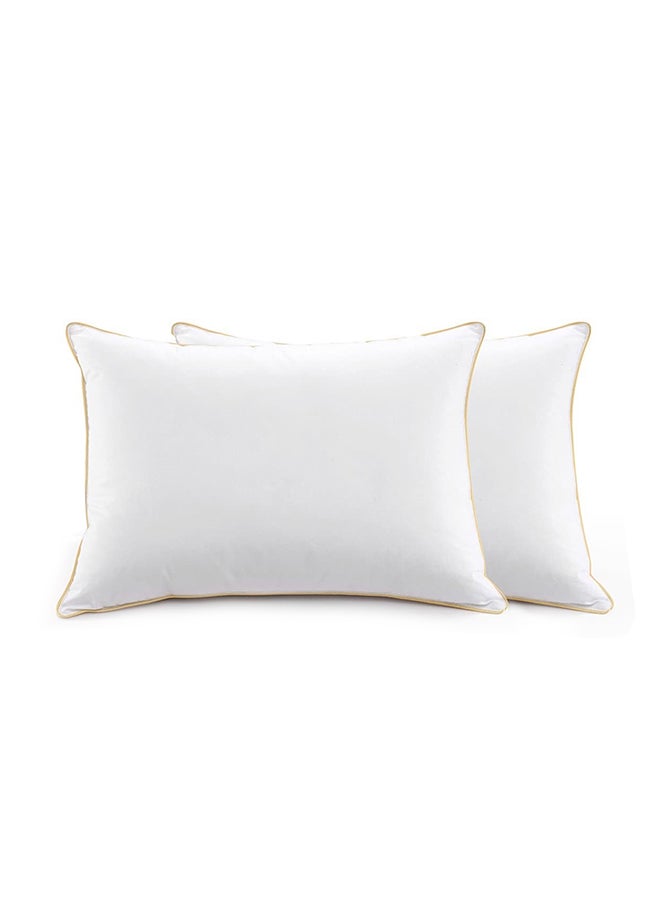 benefit Set of 2-Pieces of Hotel Pillows, for Back, Neck, and Shoulder Support Soft Fluffy Golden Line Hotel Pillows Microfiber White 75x50cm - Image 3