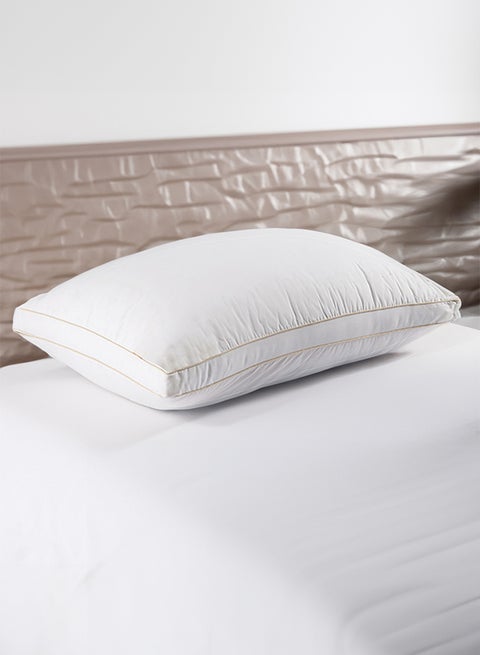 Hotel Pillow, for Back, Neck, and Shoulder Support Soft Fluffy Two Golden Lines Hotel Pillows Microfiber White 75x50cm