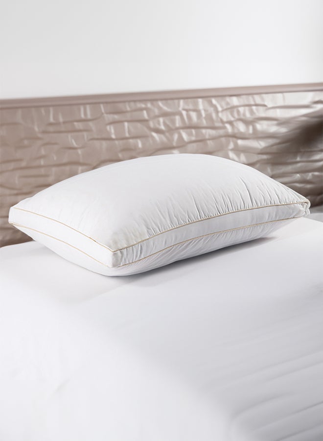 REGAL IN HOUSE - Hotel Pillow, for Back, Neck, and Shoulder Support Soft Fluffy Two Golden Lines Hotel Pillows Microfiber White 75x50cm - Image 1