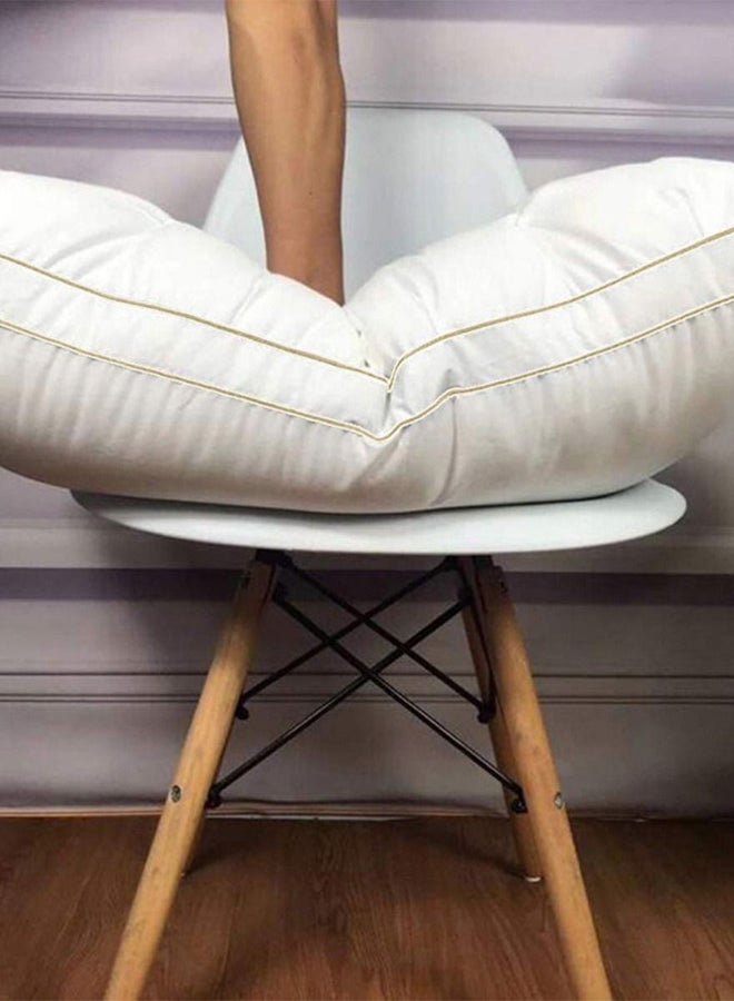 REGAL IN HOUSE - Hotel Pillow, for Back, Neck, and Shoulder Support Soft Fluffy Two Golden Lines Hotel Pillows Microfiber White 75x50cm - Image 1