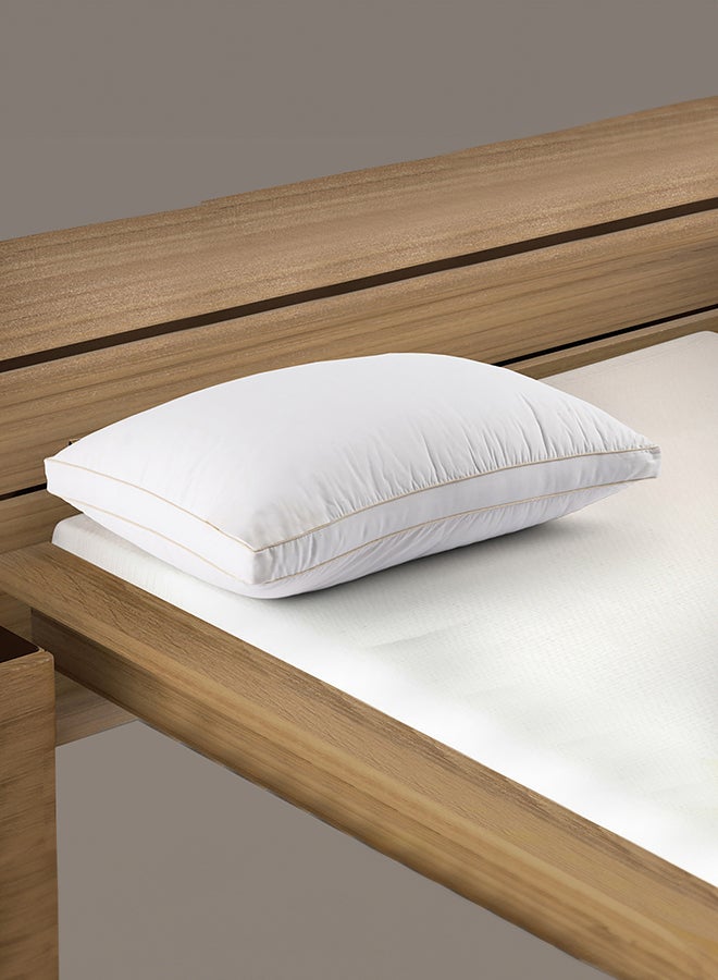 REGAL IN HOUSE - Hotel Pillow, for Back, Neck, and Shoulder Support Soft Fluffy Two Golden Lines Hotel Pillows Microfiber White 75x50cm - Image 1