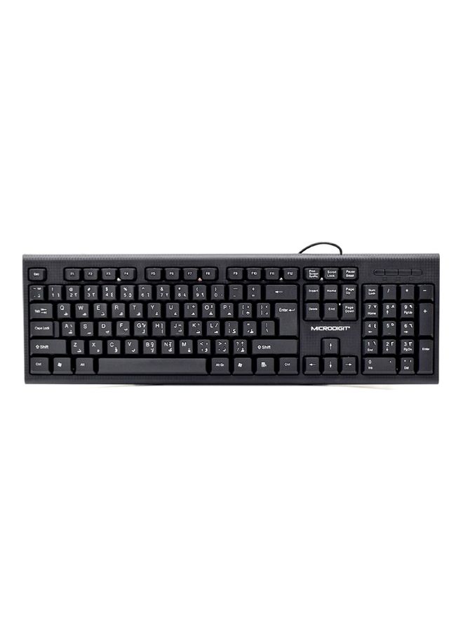 Microdigit Multi Language Support Premium Keyboard Black  - Image 1
