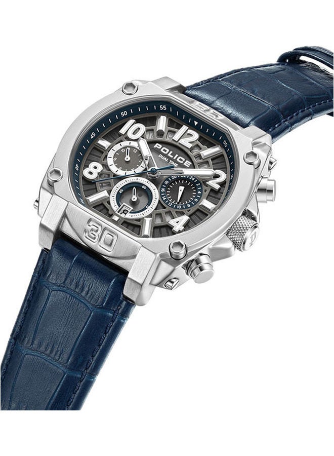 POLICE Men's Chronograph Round Shape Leather Wrist Watch PEWJF0021901 - 45 Mm  - Image 2