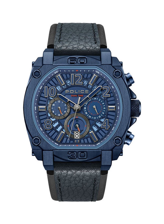 POLICE Men's Chronograph Round Shape Leather Wrist Watch PEWJF0021904 - 45 Mm  - Image 1