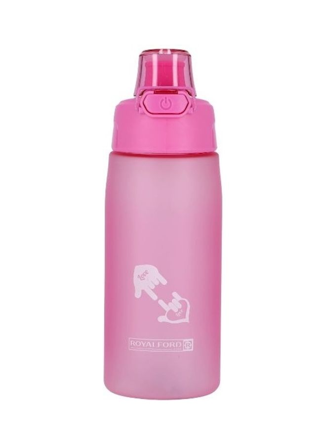 رويال فورد Button Lock Lid With Transparent Body Water Bottle Pink 550ml  - Image 1