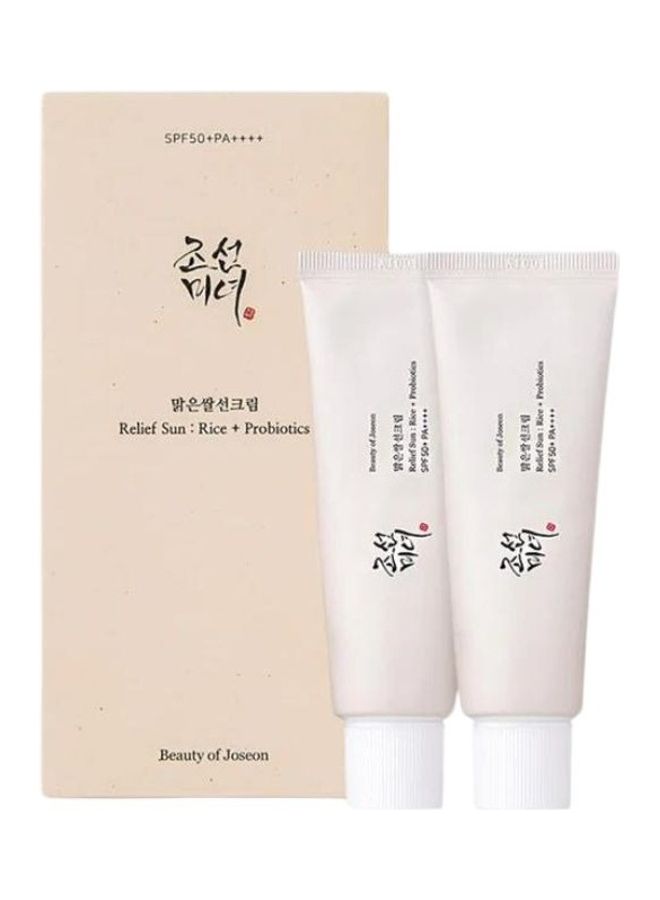 Beauty of Joseon Pack Of 2 Relief Sun- Rice And Probiotics Cream Sunscreen White 100ml  - Image 1