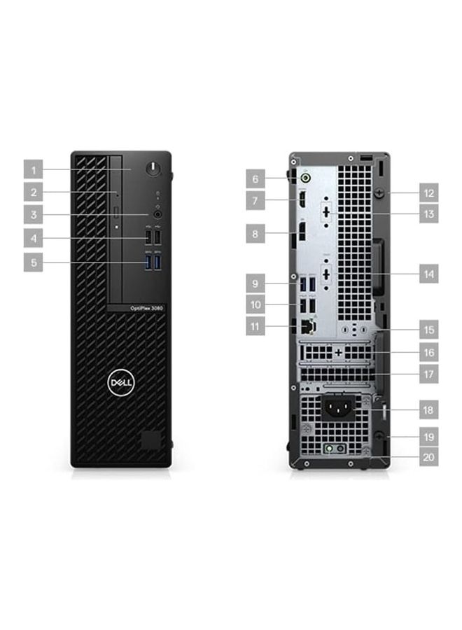 OptiPlex 3080 MT Tower PC, Core i5-10600 Processor/8GB RAM/500GB SSD/Integrated Graphics/Windows 10 Pro Black