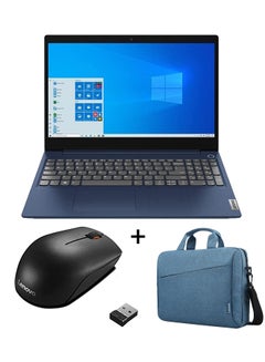 IdeaPad 3 (Upgraded Version) Laptop With 15.6-Inch Display, Core i5-1155G7 Processor/8GB RAM/512GB SSD/Integrated Graphics/Windows 10 With T210 15.6 Inch Toploader (Upgraded Version) Laptop Bag + Wireless Mouse English Abyss Blue