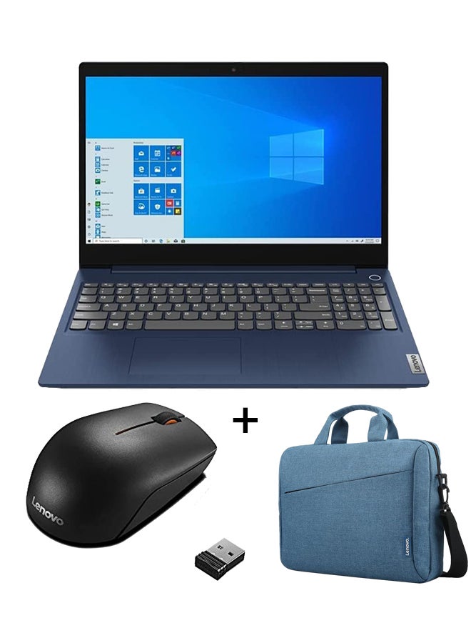 Lenovo - IdeaPad 3 (Upgraded Version) Laptop With 15.6-Inch Display, Core i5-1155G7 Processor/8GB RAM/512GB SSD/Integrated Graphics/Windows 10 With T210 15.6 Inch Toploader (Upgraded Version) Laptop Bag + Wireless Mouse English Abyss Blue - Image 1