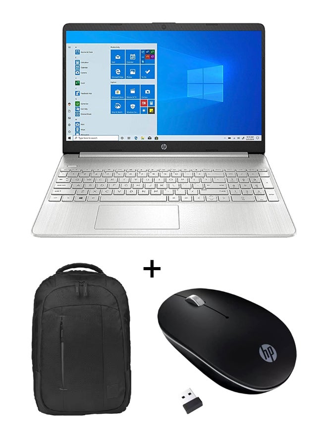 إتش بي - كمبيوتر محمول 15S بشاشة مقاس 15.6 بوصة، ومعالج Core-i7 1255U/ذاكرة وصول عشوائي سعة 16 جيجابايت/محرك أقراص SSD سعة 1 تيرابايت/نظام تشغيل Windows 11 مع حقيبة ظهر Delta Y4A67LA مقاس 15.6 بوصة + ماوس لاسلكي - Image 1