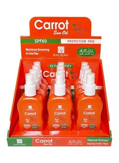 ROSE BERRY Carrot Sun Oil SPF60 Protection Free Maximum Browning In One Day Clear 200ml  - Image 3