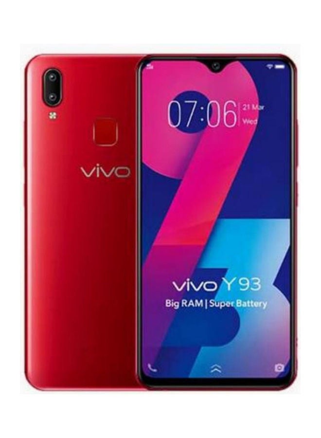 فيفو Y93 ثنائي الشريحة، أحمر، 6 جيجابايت رام، 128 جيجابايت، 4G LTE- الإصدار الدولي  - Image 1