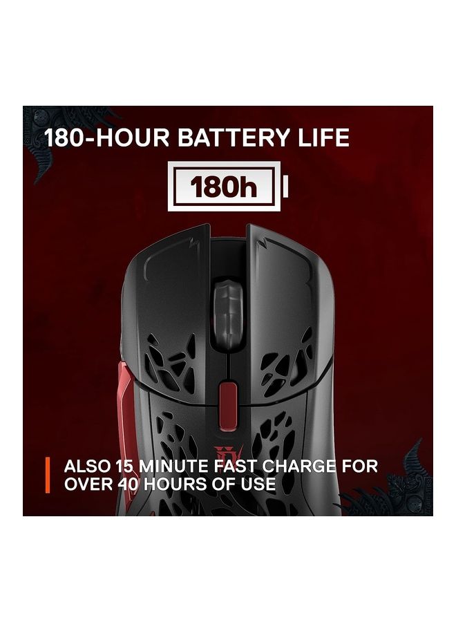 ستيل سيريز SteelSeries Aerox 5 Wireless - إصدار Diablo IV - ماوس ألعاب خفيف الوزن 76 جرامًا - 18000 CPI - مستشعر TrueMove Air البصري - مقاوم للماء - عمر بطارية يزيد عن 180 ساعة - عنصر مجاني داخل اللعبة - جهاز الكمبيوتر/جهاز MAC  - Image 5