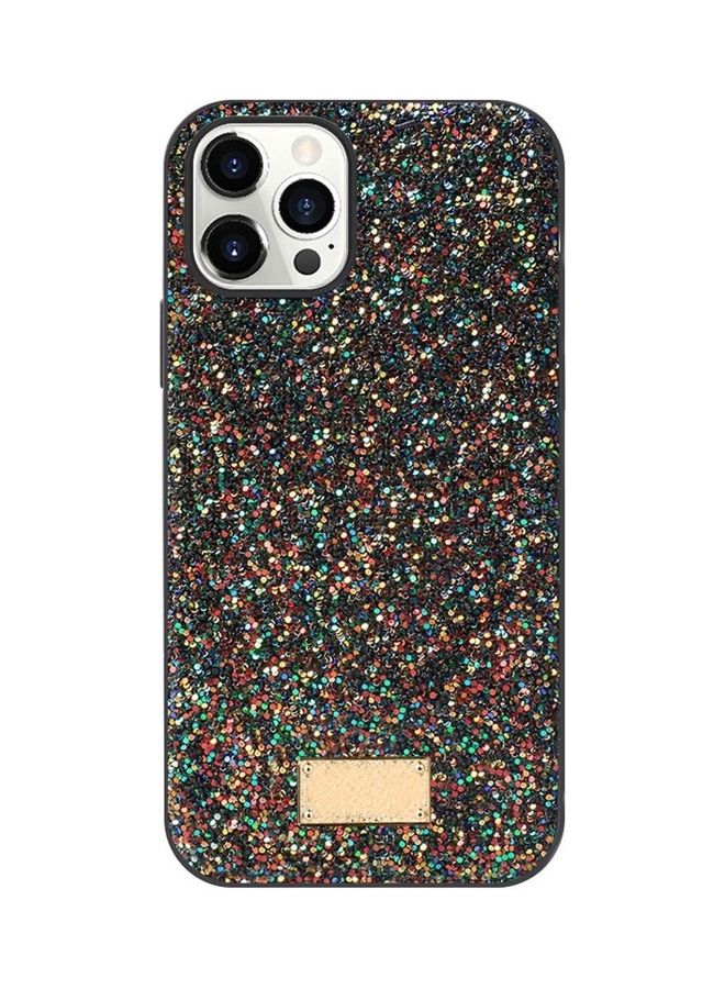 MARGOUN iPhone 12 Pro Cover Luxury Fashion Girl Shining Bling Glitter Sequin Mobile Phone Case Black/Multicolour - Image 1