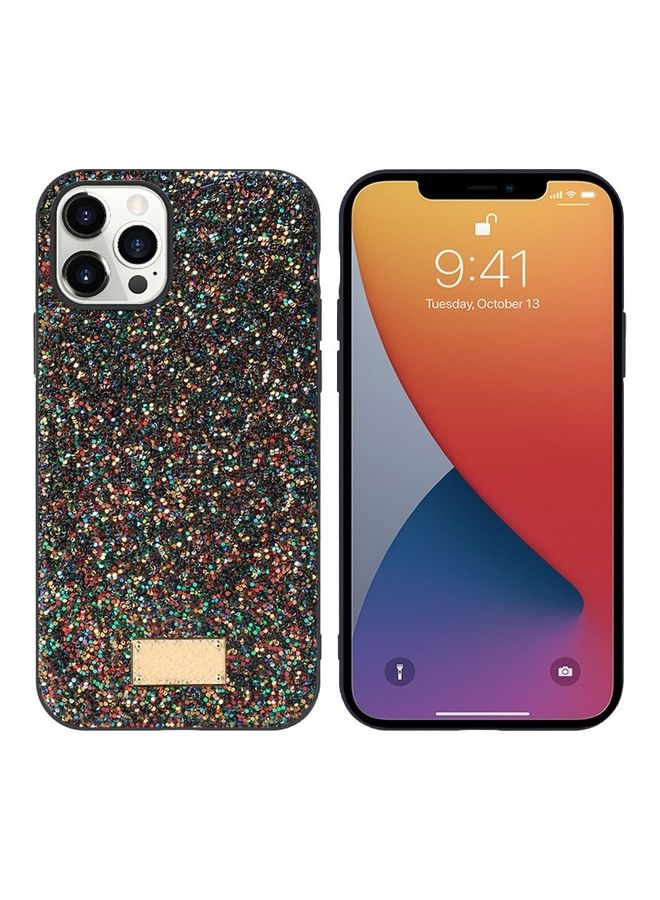 MARGOUN iPhone 12 Pro Cover Luxury Fashion Girl Shining Bling Glitter Sequin Mobile Phone Case Black/Multicolour - Image 2