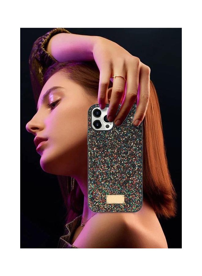 MARGOUN iPhone 12 Pro Cover Luxury Fashion Girl Shining Bling Glitter Sequin Mobile Phone Case Black/Multicolour - Image 3