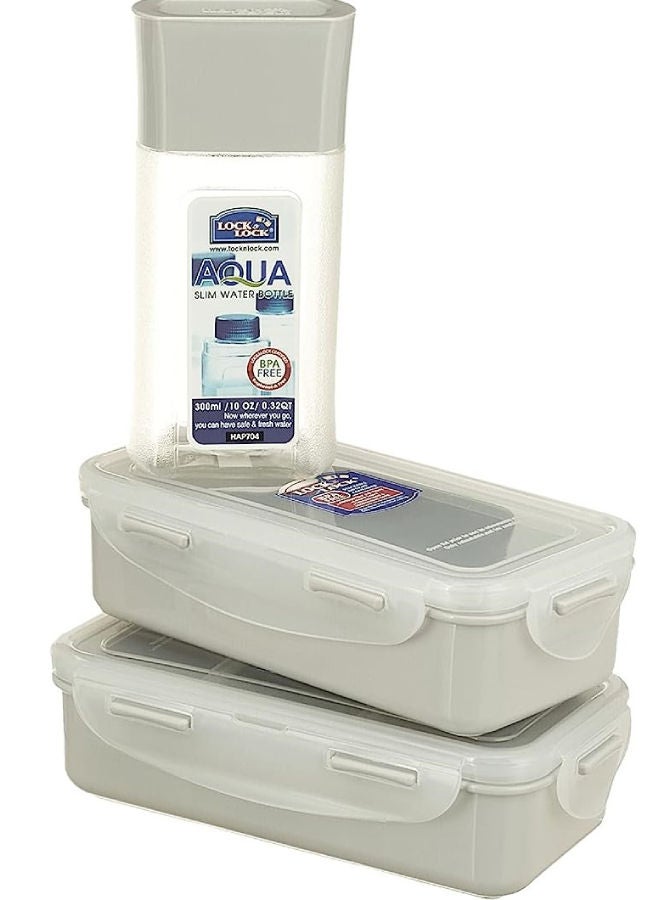 LocknLock - Set of 4 Pieces 2 Lunch Box Multicolor Box 0.47 – bottle Multicolor - Image 1