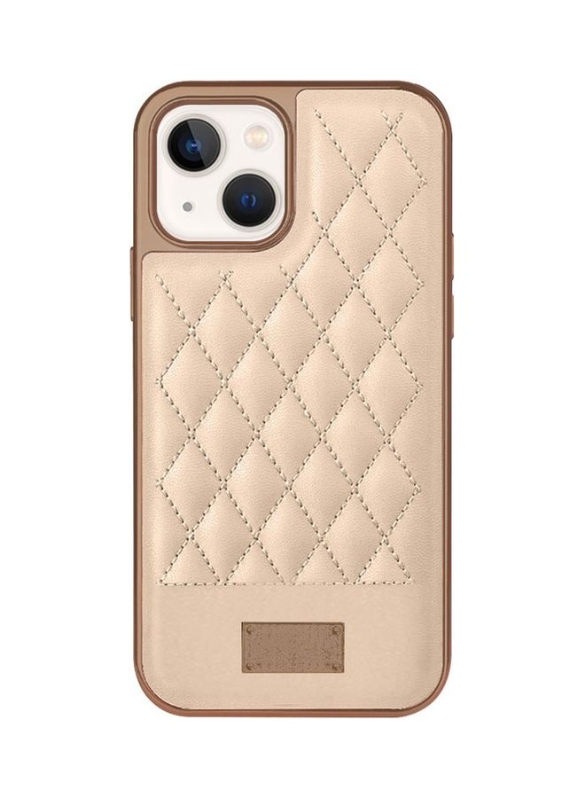 مارجون iPhone 13 Luxury 3D Embroidery Series Heavy Duty Shockproof With Electroplating Frame PU Leather Girl Mobile Phone Case Pink - Image 1