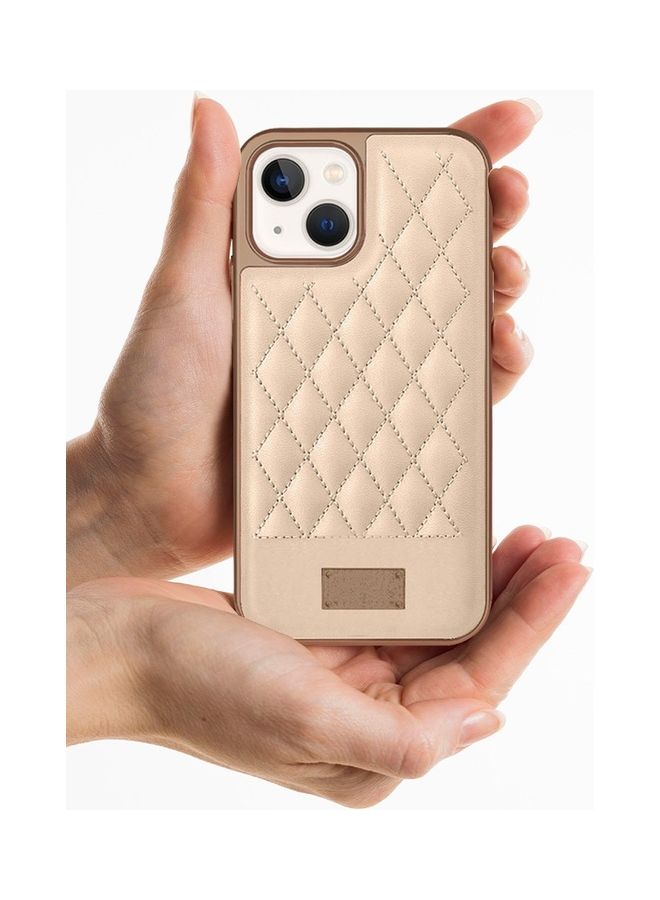 مارجون iPhone 13 Luxury 3D Embroidery Series Heavy Duty Shockproof With Electroplating Frame PU Leather Girl Mobile Phone Case Pink - Image 3