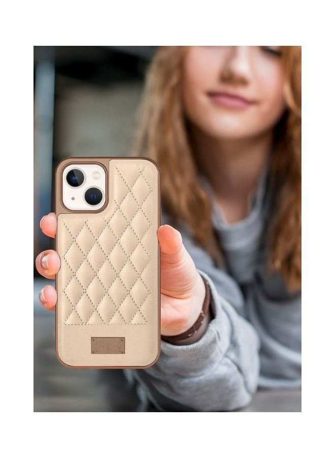 مارجون iPhone 13 Luxury 3D Embroidery Series Heavy Duty Shockproof With Electroplating Frame PU Leather Girl Mobile Phone Case Pink - Image 4