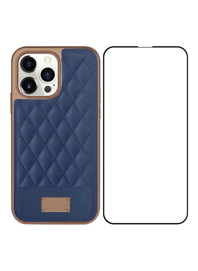 مارجون جراب هاتف محمول للفتيات من الجلد الصناعي الفاخر لهاتف Iphone 13 Pro مع واقي شاشة بسلسلة تطريز ثلاثية الأبعاد ومقاوم للصدمات مع إطار مطلي بالكهرباء - Image 2