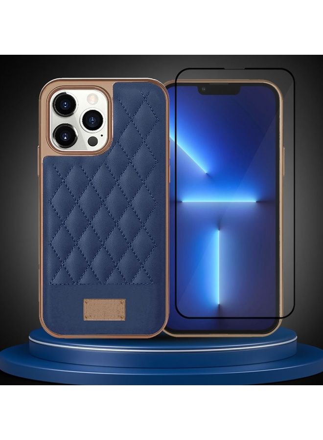 مارجون جراب هاتف محمول للفتيات من الجلد الصناعي الفاخر لهاتف Iphone 13 Pro مع واقي شاشة بسلسلة تطريز ثلاثية الأبعاد ومقاوم للصدمات مع إطار مطلي بالكهرباء - Image 3