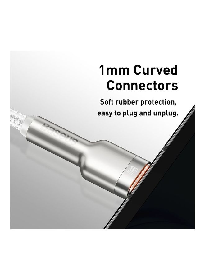 Baseus USB To Type C 66W 2M Fast Charging Data Cable For Huawei/Honor/Xiaomi/Samsung/iPad And All Android devices White - Image 4