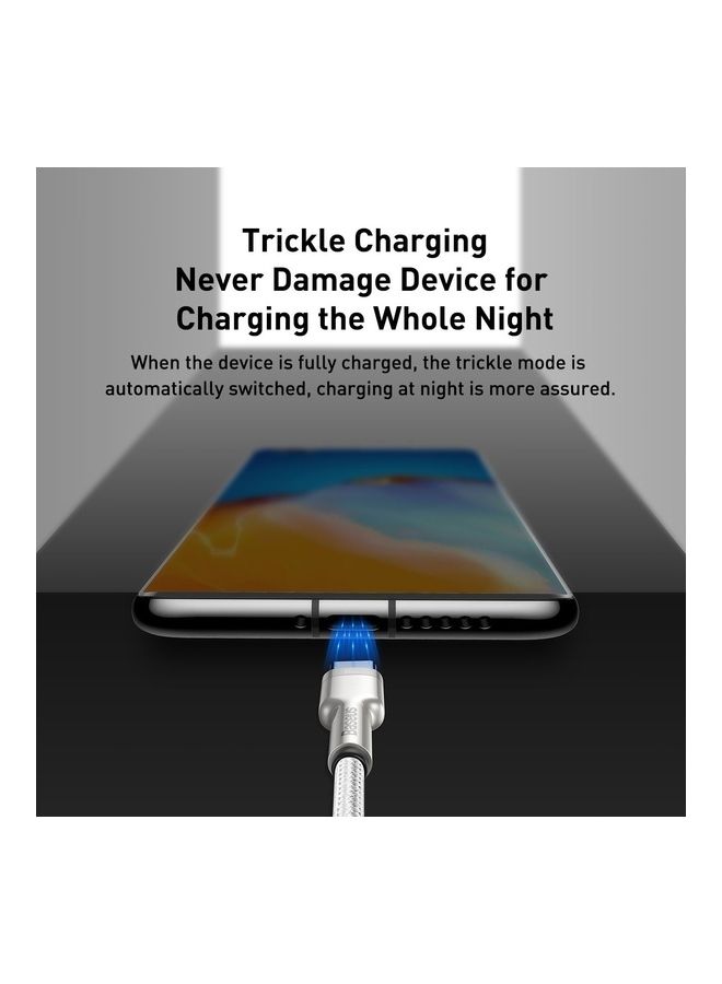 Baseus USB To Type C 66W 2M Fast Charging Data Cable For Huawei/Honor/Xiaomi/Samsung/iPad And All Android devices White - Image 5