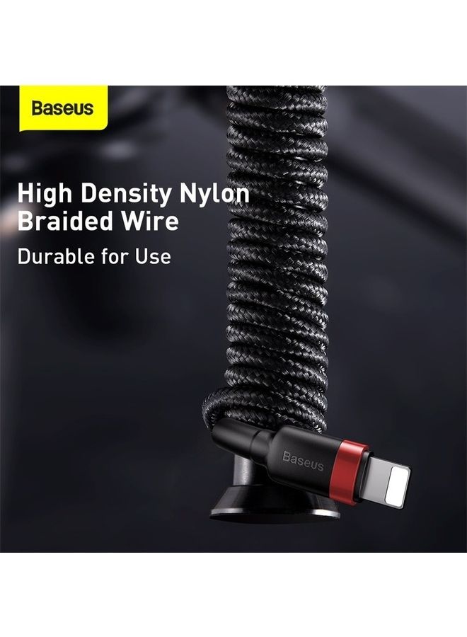 Baseus 1M USB C To Lightning 20W QC3.0 Power Delivery Nylon Braided Cable For Iphone 14 13 13 Pro 12 Pro Max 12 11 X XS XR 8 Plus Ipad Red / Black  - Image 3