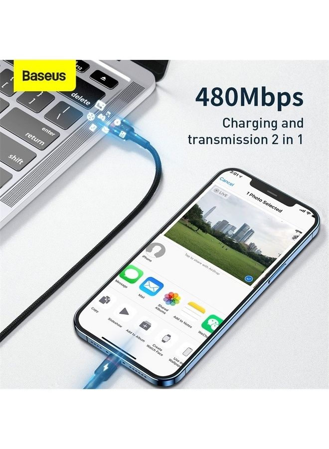 Baseus 1M USB C To Lightning 20W QC3.0 Power Delivery Nylon Braided Cable For Iphone 14 13 13 Pro 12 Pro Max 12 11 X XS XR 8 Plus Ipad Red / Black  - Image 5