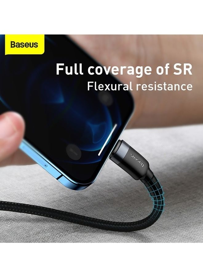 Baseus - 1M USB C To Lightning 20W QC3.0 Power Delivery Nylon Braided Cable For Iphone 14 13 13 Pro 12 Pro Max 12 11 X XS XR 8 Plus iPad Black - Image 1