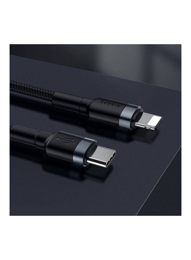 Baseus - 1M USB C To Lightning 20W QC3.0 Power Delivery Nylon Braided Cable For Iphone 14 13 13 Pro 12 Pro Max 12 11 X XS XR 8 Plus iPad Black - Image 1