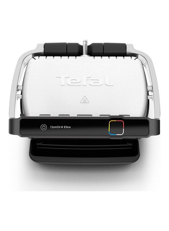 Tefal - Gc750D Optigrill Elite Contact Grill With Grill Boost Function Hamburger Press Indoor Electric Grill 12 Automatic Programs Intuitive Sensor Touch Display Stainless Steel 2000.0 W GC750D + W875 Black/Silver - Image 1