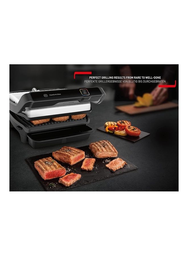 Tefal - Gc750D Optigrill Elite Contact Grill With Grill Boost Function Hamburger Press Indoor Electric Grill 12 Automatic Programs Intuitive Sensor Touch Display Stainless Steel 2000.0 W GC750D + W875 Black/Silver - Image 1