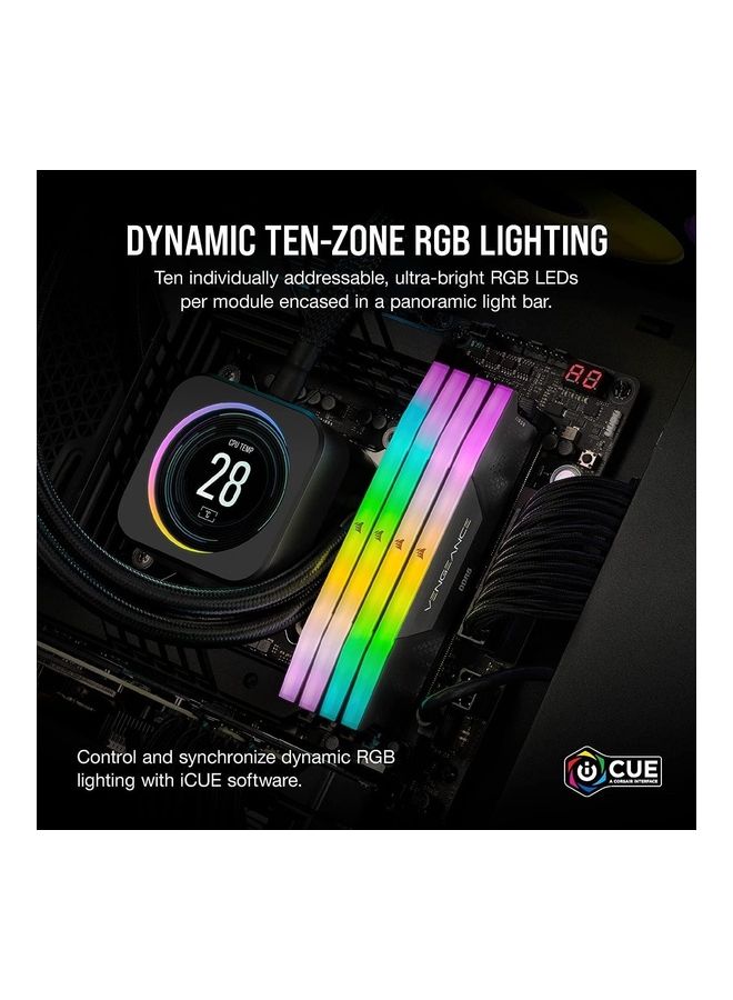 CORSAIR - Vengeance® RGB DDR5 RAM 32GB (2x16GB) 5600MHz CL36 Intel XMP iCUE Compatible Computer Memory Black - Image 1