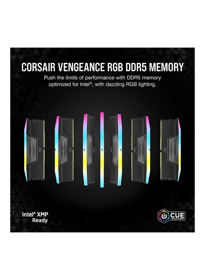 CORSAIR - Vengeance® RGB DDR5 RAM 32GB (2x16GB) 5600MHz CL36 Intel XMP iCUE Compatible Computer Memory Black - Image 1