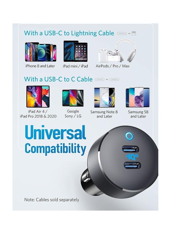 Anker USB C Car Charger, 40W 2-Port PowerIQ 3.0 Type C Adapter, iPhone 16 Car Charger, PowerDrive III Duo with Power Delivery for iPhone 16/15/14/, Samsung, Huawei, Xiaomi, Redmi, Vivo, Oppo and More Multicolour  - Image 5