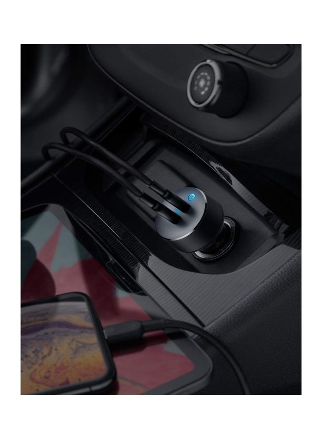 آنكر - شاحن سيارة USB C، محول سيارة PowerIQ 3.0 من النوع C بقدرة 40 وات، PowerDrive III Duo مع توصيل الطاقة لأجهزة iPhone 14 13 12 11 X XS Pro Max mini وGalaxy S22/S20/S10 وPixel وiPad/iPad mini والمزيد - Image 1